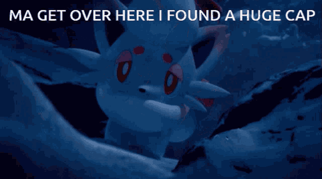 ma get over here i found a huge cap is written above a cartoon character