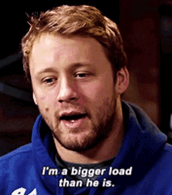 Morgan Rielly Im A Bigger Load Than He Is GIF - Morgan Rielly Im A Bigger Load Than He Is Bigger Load GIFs