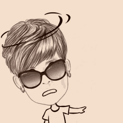 a cartoon of a woman wearing sunglasses and a t-shirt .