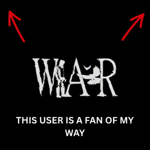 the word war is on a black background with arrows pointing up