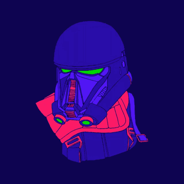 a colorful drawing of a storm trooper with a plaid shirt