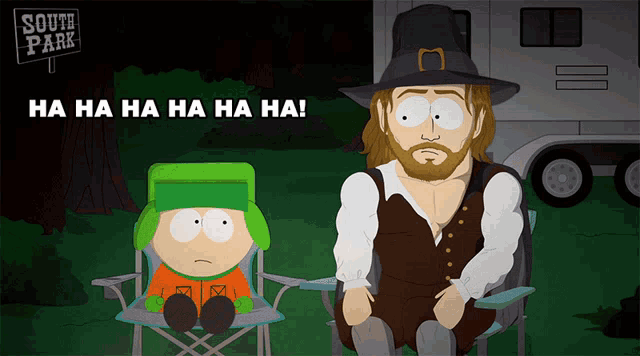 a cartoon of a man sitting next to a child with the words ha ha ha ha ha ha