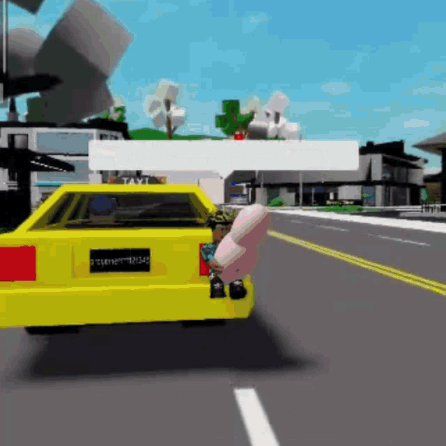 a yellow car in a video game with a license plate that says tcwmtn242