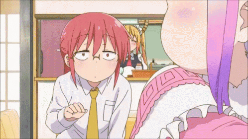 a man and a girl are standing next to each other in a room . the girl is wearing glasses and a tie .