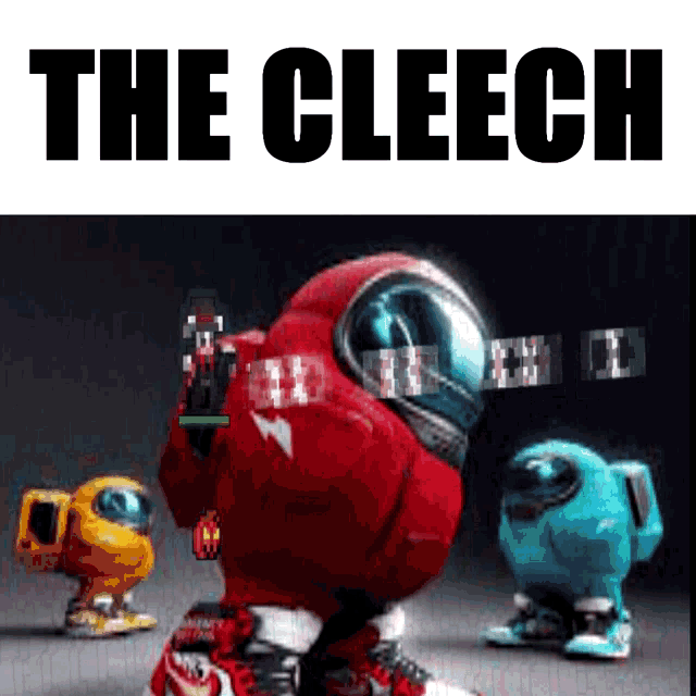 three among us characters are standing next to each other with the words the clecch above them