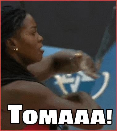 a picture of a woman with the words tomaaa on the bottom
