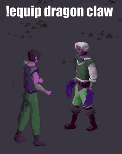 a pixel art of a man fighting another man with the words lequip dragon claw above them