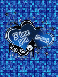 a blue background with a heart and the words i love you so much