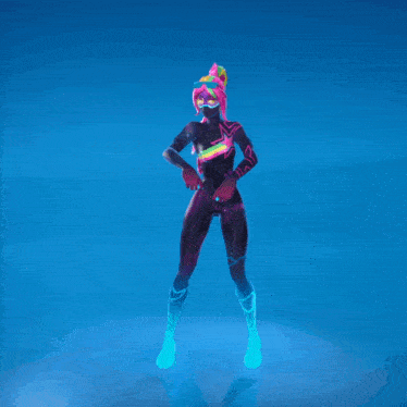 a glow in the dark woman with a star on her back