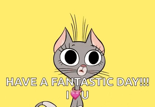 a cartoon cat is screaming with the words yey it 's friday