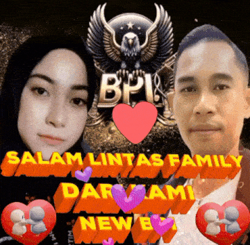 a picture of a man and a woman with the words salam lintas family