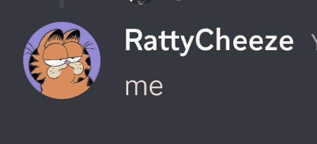 a picture of garfield with the words rattycheeze below it