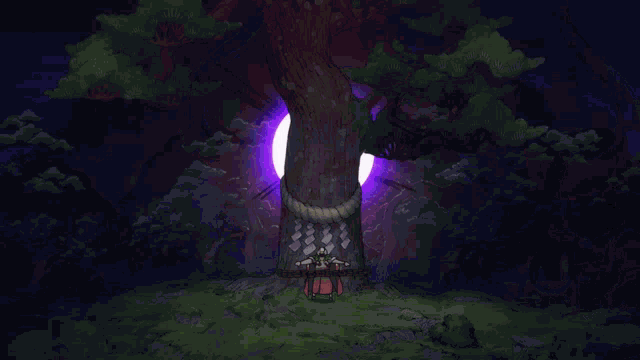 a large purple sphere is being thrown at a person