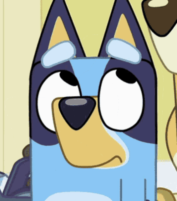 a close up of a cartoon character 's face