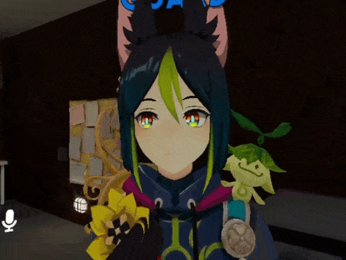 a cartoon character with the word guard written on her head