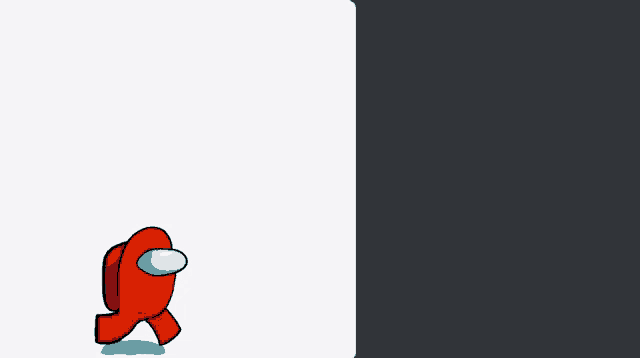 a red among us character is standing in front of a black background and says hepoh