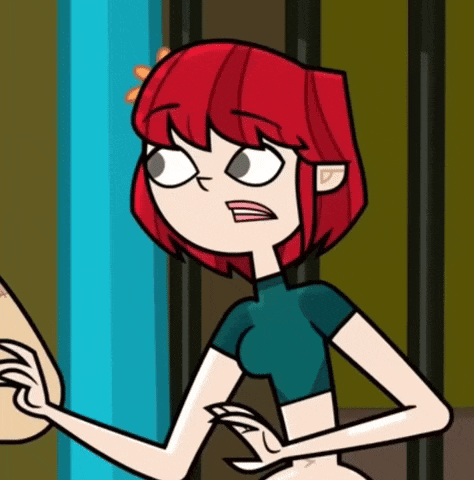 a cartoon girl with red hair is standing next to another girl