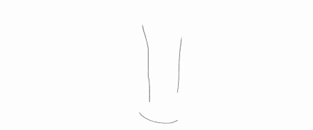 a black and white drawing of a person 's face with a pencil on a white background .