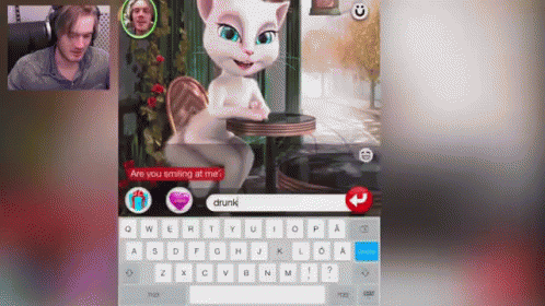 Talking Angela GIF - Are You Smiling At Me Drunk GIFs