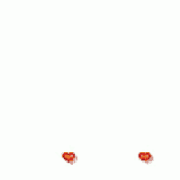 two red and orange hearts on a white background .