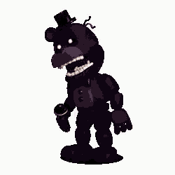 a pixel art of a purple bear with a top hat .