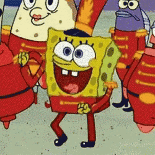 a group of cartoon characters including spongebob squarepants