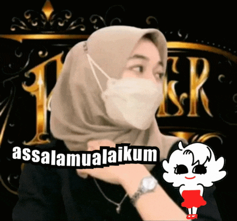 a woman wearing a hijab and a face mask says assalamualaikum
