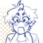 a drawing of a person with a surprised face .