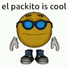 a smiley face wearing sunglasses is giving a thumbs up .