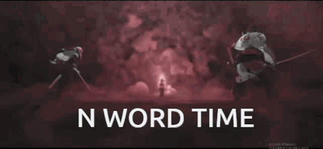 n word time is written in white on a dark background