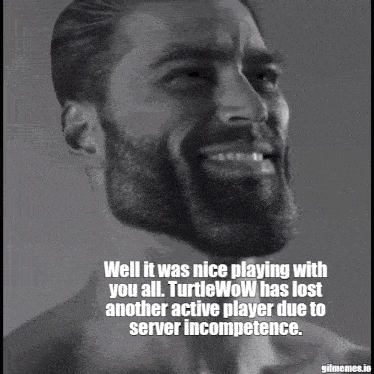 a man with a beard is smiling with the caption well it was nice playing with you all