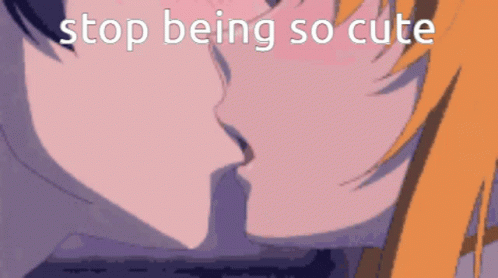 Stop Being So Cute Anime Kiss GIF - Stop Being So Cute Anime Kiss Saliva GIFs