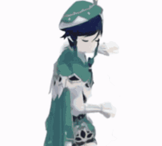 a cartoon character is standing on a white background .