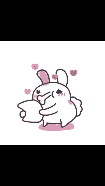 a cartoon of a cat with hearts around it and a pink explosion