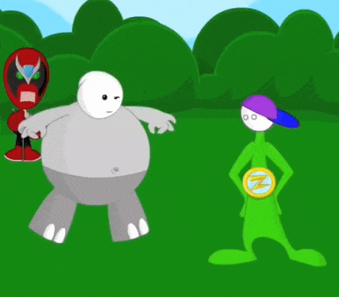 a cartoon character with a z on their chest