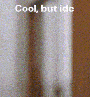 a blurred image of a door with the words cool but idc above it