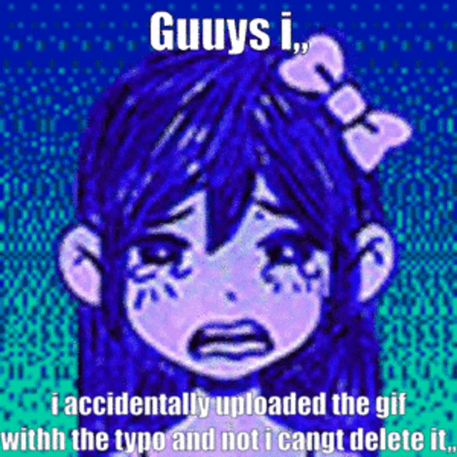 a cartoon of a girl with a bow in her hair is crying