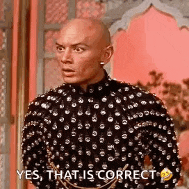 a bald man is wearing a black jacket with rhinestones on it and says yes , that is correct .