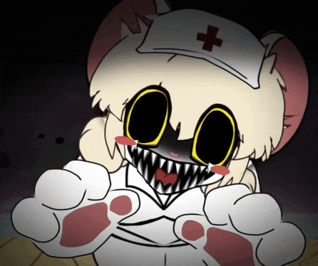 a cartoon drawing of a nurse with a red cross on her hat