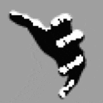 a black and white silhouette of a person flying through the air .