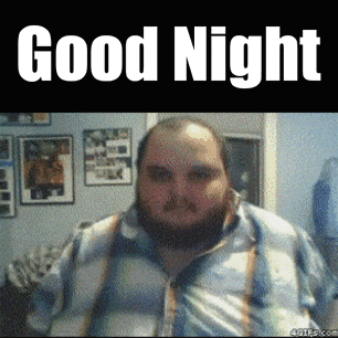 a picture of a man with a beard and the words good night