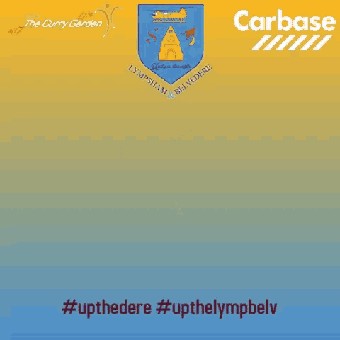 a blue and purple background with the curry garden and carbase logos on it