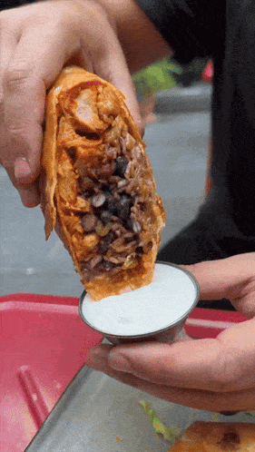 Chimichangas Sour Cream GIF - Chimichangas Sour Cream Mexican Food GIFs