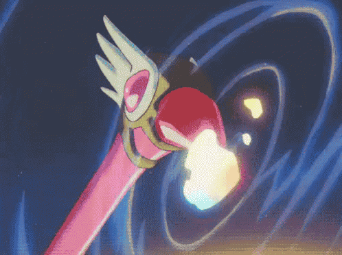 a cartoon drawing of a wand with wings and a heart on it