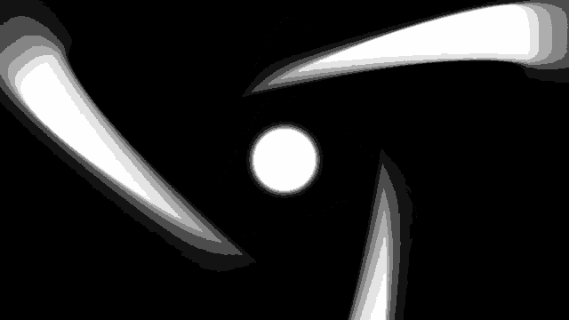 a black background with white lines and a white circle in the center