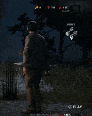 a man in a suit holding a knife in a video game with perks