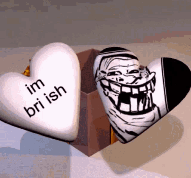 a couple of hearts that say im bri ish