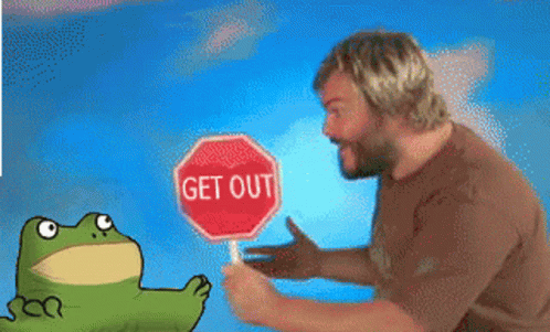 Frog Get Out GIF - Frog Get Out Jack Black GIFs