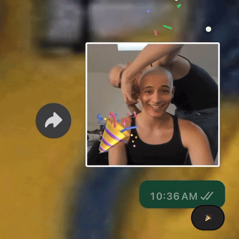 a picture of a man with a party hat and the time 10:36 am is shown