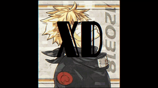 a drawing of a boy with the word xd in the middle